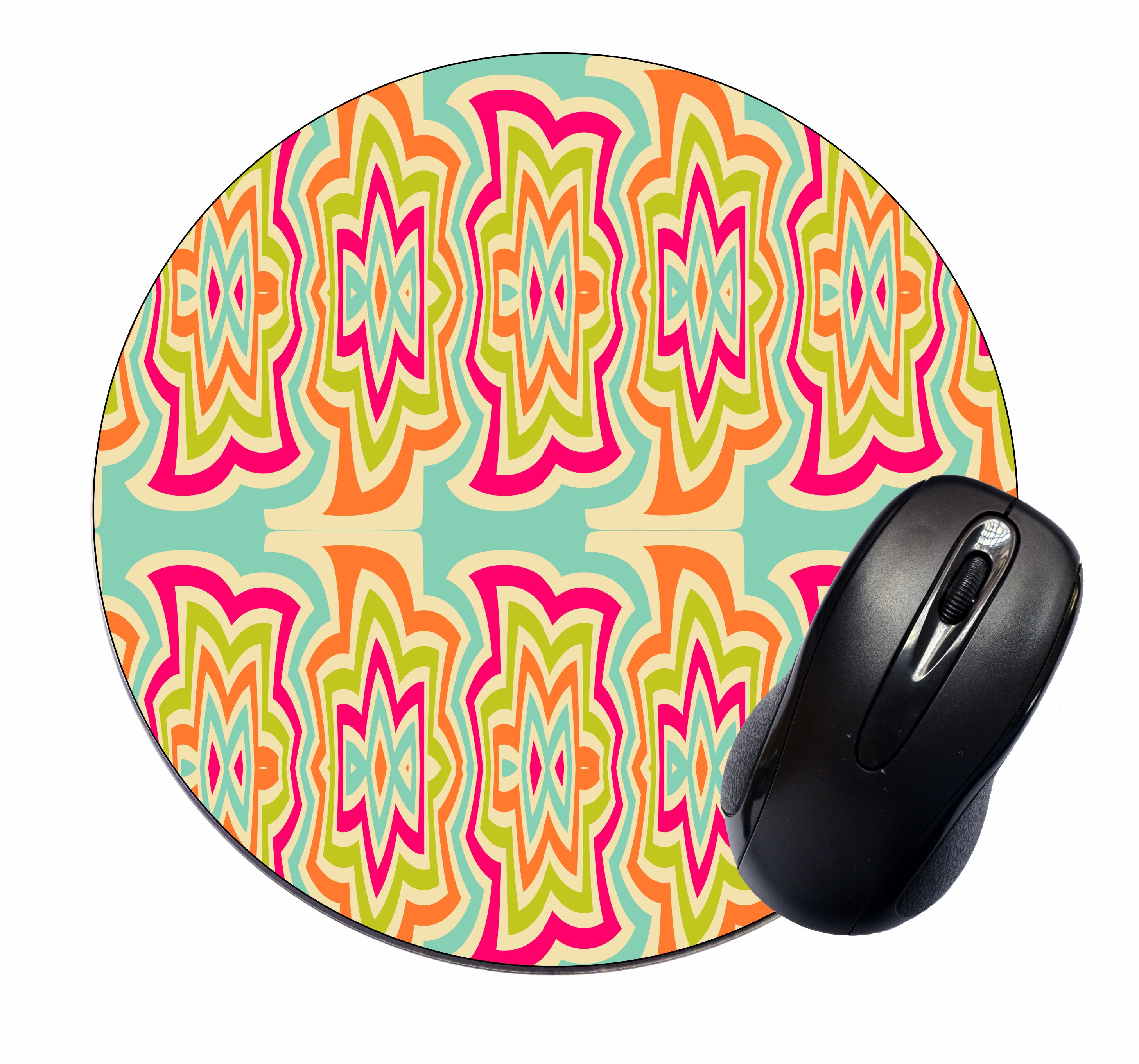 Mouse Mat Pad Mousepad Cute Desk Round Circle Mousemat Vintage Retro