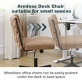 thumbnail image 6 of Armless Home Office Desk Chair, Computer Task Chair, Swivel Vanity Chair with No Wheels, Height Adjustable Swivel Task Chairs with Wide Seat, Brown, 6 of 9