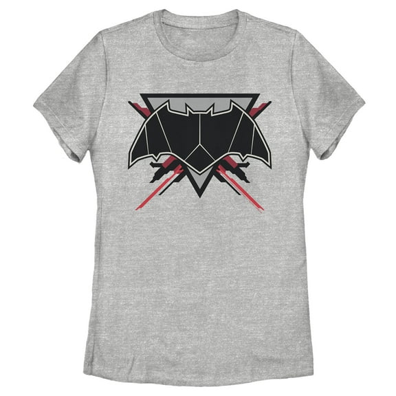 Women's Zack Snyder Justice League Batman Comic Logo Graphic Tee Athletic Heather 2X Large