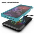 thumbnail image 3 of Case for iPhone 11 Pro Max, White/Turquoise Tri-Shield [Military Grade] Rugged Cover with Metal Kickstand [Includes Wrist Strap Lanyard] for Apple iPhone 11 Pro Max (2019, 6.5" Model), 3 of 10