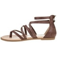 thumbnail image 3 of Journee Womens Zailie Gladiator Flat Sandals, Widths Available, 3 of 10