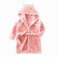 thumbnail image 6 of Boys Girls Kids Cartoon Hooded Bathrobe Flannel Toddler Robe Pajamas for 2T 3T 4T 5T 6T 7T 8-12T Boys and Girls Winter Clothes Cozy Thick Sleepwear for All Seasons,Pink,Size 11-12T, 6 of 9
