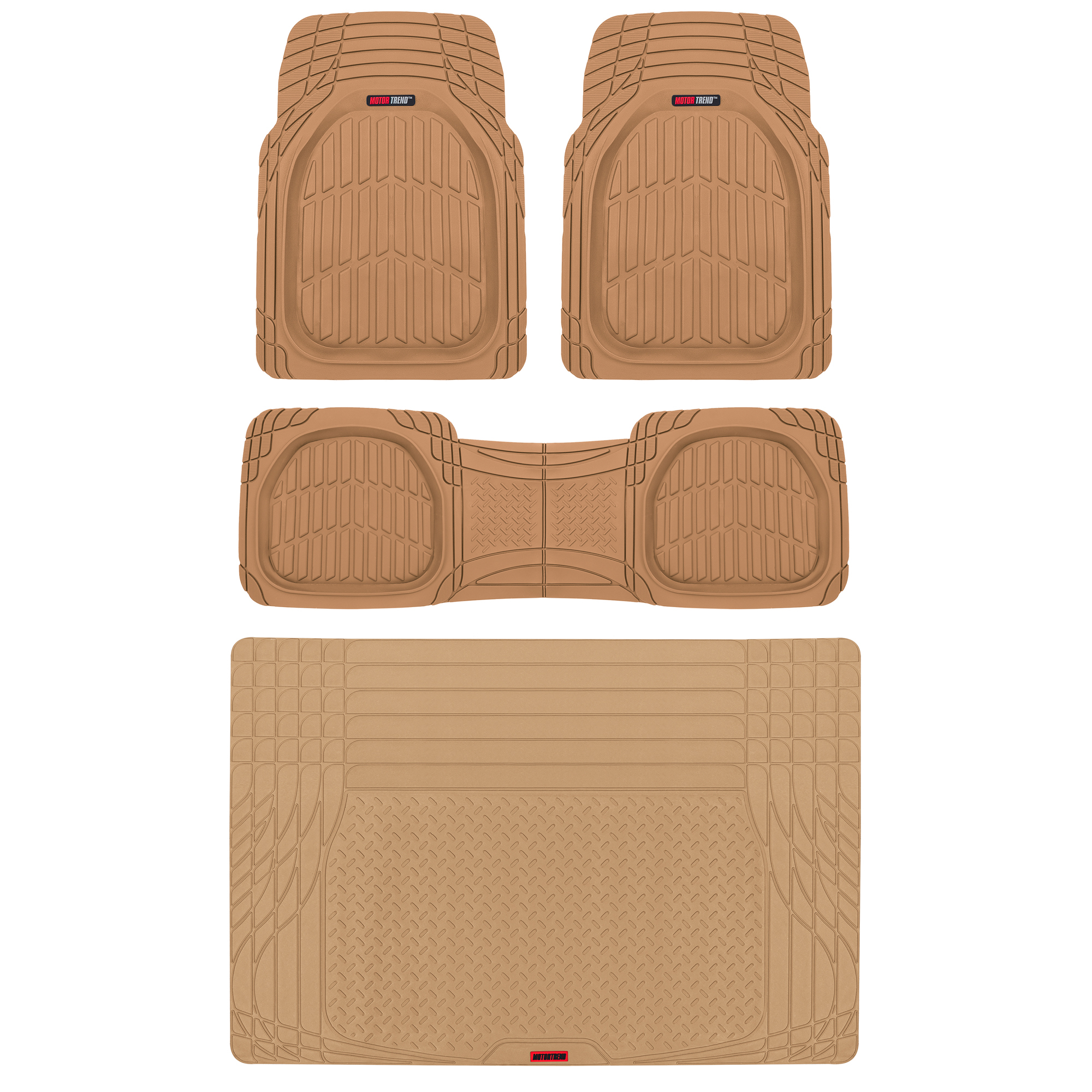 Motor Trend FlexTough Contour Heavy Duty Rubber Car Floor Mats with