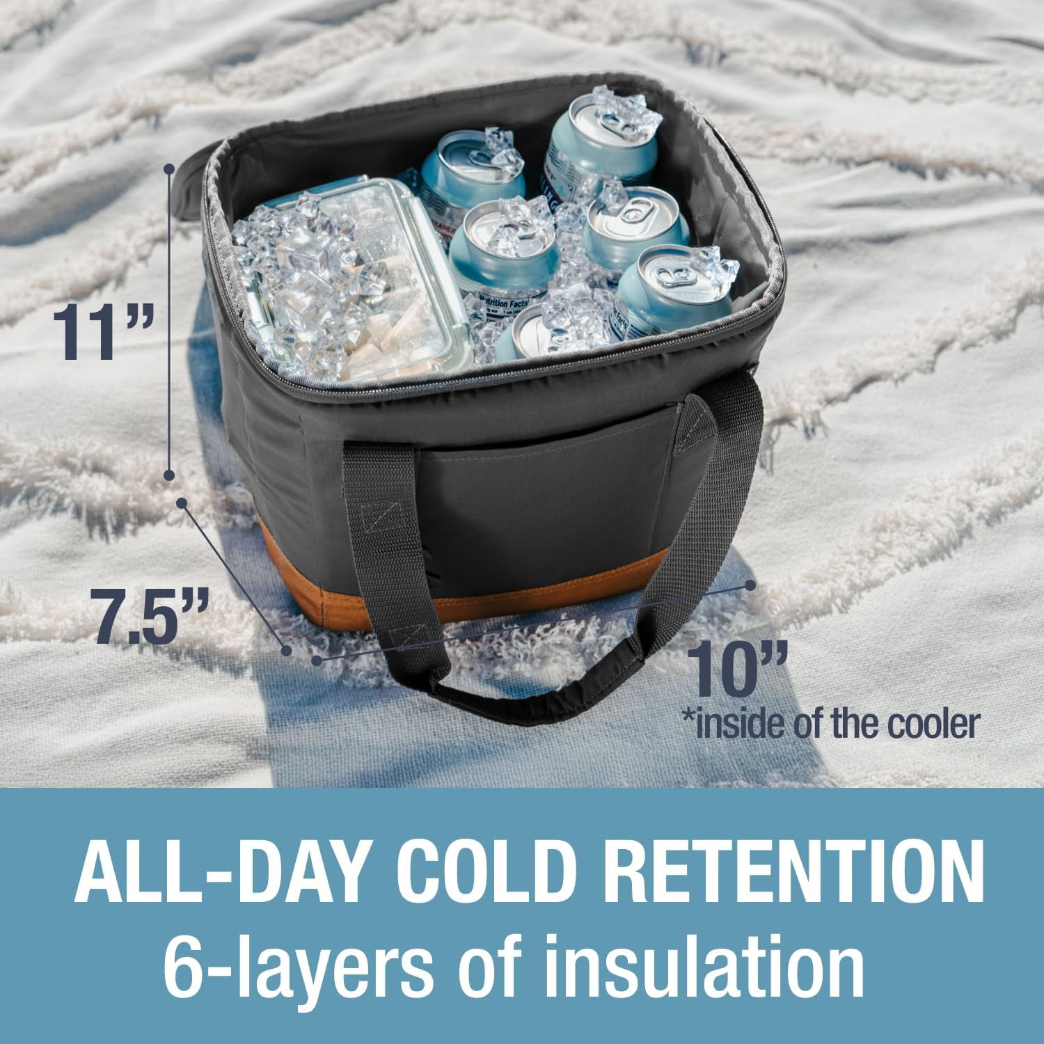Collapsible Pacifica Cooler - 18 Can - Cool Gray/Cognac