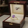 thumbnail image 3 of Mauli Jewels 10K Yellow Gold Diamond and Emerald-Cut Amethyst Engagement Ring for Women by Mauli Jewels – 2.50 Carat Gift for Her, 3 of 6