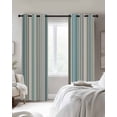 thumbnail image 2 of Light Blue Striped Blackout Curtains 90 Inch Length 2 Panels Set for Living Room Bedroom, Farmhouse Thin Line Modern Abstract Art Privacy Window Treatment Thermal Insulated Black Out Drapes 52"x90", 2 of 8