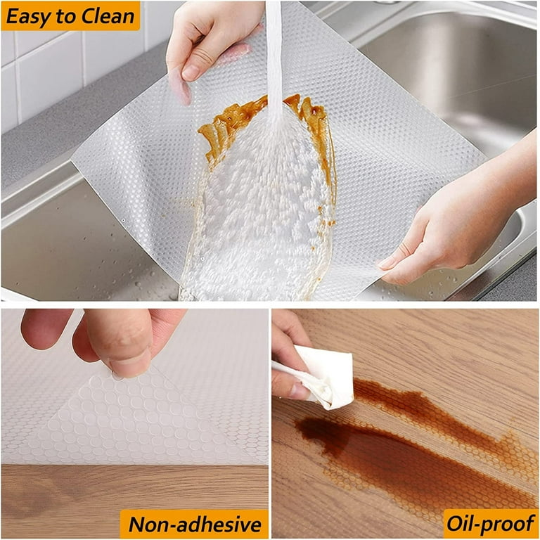Shelf Liners for Kitchen Cabinets 15 Inch X 20 FT Non Adhesive Cabinet  Drawer Liners Non Slip Waterproof Refrigerator Liners for Shelves Washable