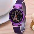 thumbnail image 1 of Agite el mismo tipo de reloj de mujer con piedra magnética con reloj de estrella magnética con correa de malla de espejo de diamantes, 1 of 5