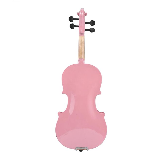 Practicar Piano Violín acústico brillante de férula de 1/8 con estuche de colofonia Kits de silenciador de arco (rosa) Likrtyny Para Estrenar