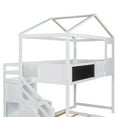 thumbnail image 5 of Bellemave Twin Over Full House Bunk Bed Frame with Storage Staircase and Blackboard,Playhouse Floor Bunk Beds with Roof,Solid Wood Loft Bed for Bedroom,Teens, Adults(White), 5 of 14