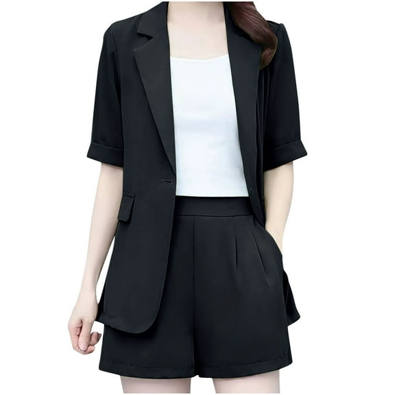 2 Piece Sets for Women Shorts Casual Older Women Two Piece Outfits Sets Fall Pants Women's Solid Color Fashion High-end Casual Cardigan Two-piece Suit Suit