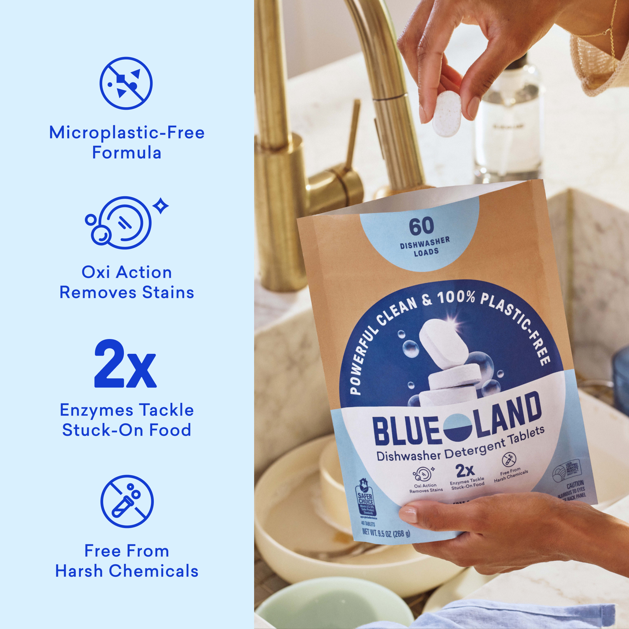 Blueland Plastic-Free Dishwasher Detergent Tablets, 60 Count photo 6