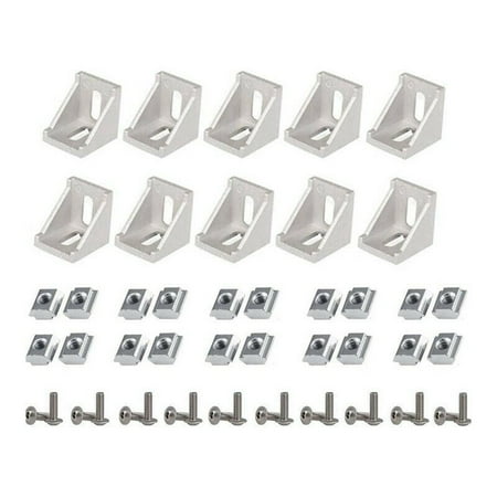 

RANMEI Corner Bracket 50Pcs Aluminum For 6mm Slot Profile Connector Set Silver