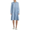 thumbnail image 4 of Time and Tru Women's Tiered Long Sleeves Dress, 4 of 5
