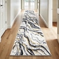 thumbnail image 2 of Runner Rugs for Hallway, Yamaziot 2'x10' Abstract Runner Rug, Washable Non Slip Blue Modern Bedroom Carpet Accent Rug Kitchen Runner Laundry Room Mat, 2 of 7