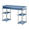 thumbnail image 2 of Adult, Designs2Go No Tools 30 in. Tall Student Desk with Charging Station and Shelves, Blue, 2 of 6