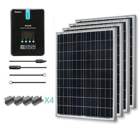 Renogy 400W 12V Solar Panel Polycrystalline Off Grid Starter Kit with 40A Rover MPPT Charger Controller