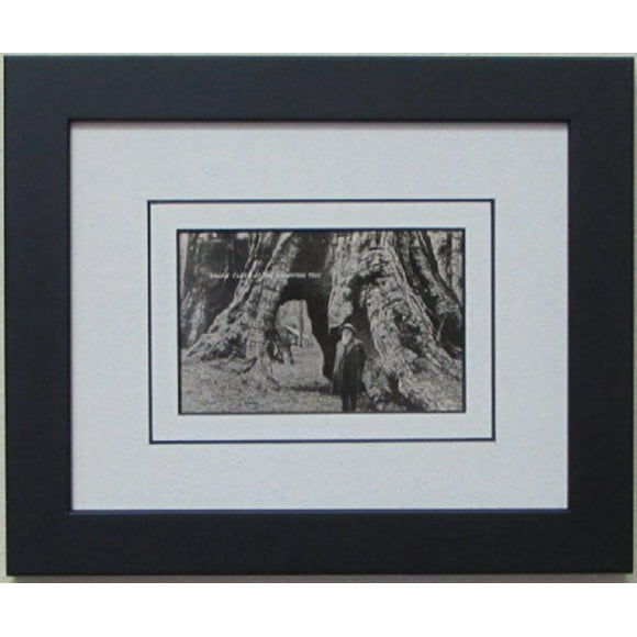 Post Card Frame for 3.5" X 5.5" Post Card Black Frame with White (Black Trim) Matting