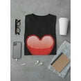 thumbnail image 3 of Red Heart Icon At Left Chest Pocket Men Black T-Shirt, Male Medium, 3 of 4