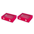 thumbnail image 4 of maskred Velvet Glass Ring Earring Display Organizer Box For Jewelry Storage With Large Capacity Unique 2Set, 4 of 6