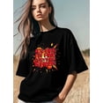thumbnail image 3 of Women's T-Shirt,Short Sleeve Tee Shirts Casual Tops Everything is Fine Crewneck T Shirt for Women, 3 of 8