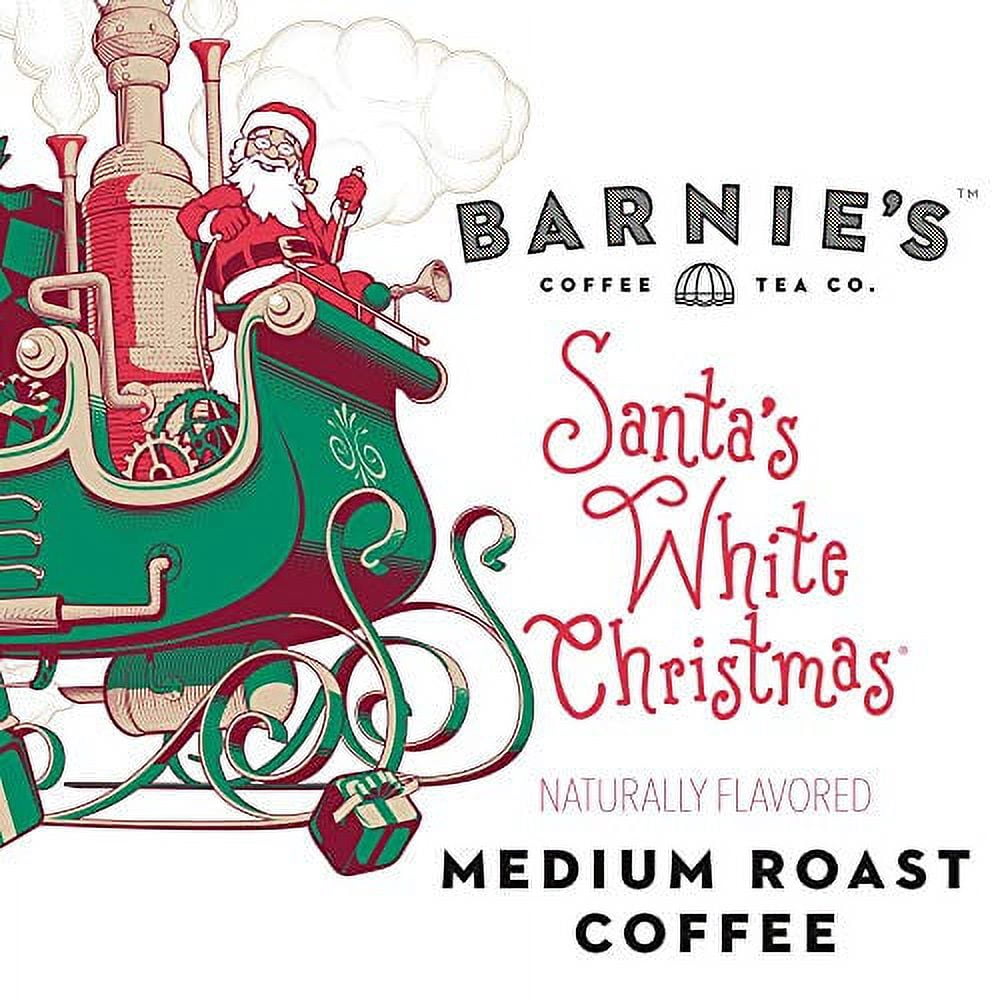 Barnie's Coffee & Tea Co. Santa's White Christmas Single Serve Coffee Cups, Coconut Caramel & Vanilla, Medium Roast Pods Compatible with Keurig Brewers, 60 Count