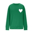 thumbnail image 6 of UPPADA Valentine's Day Women's Sweater Crew Neck Heart Print Long Sleeve Pullover Top Casual Knitted Sweatshirt for Romance Green,XL, 6 of 7