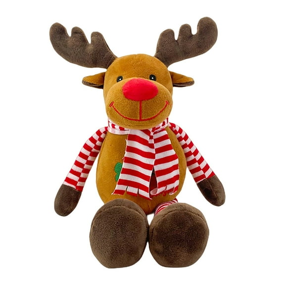Cute Deer Santa Snowman Plush Toy PP Cotton Soft Stuffed Decoration for Kids Birthday Christmas Gift