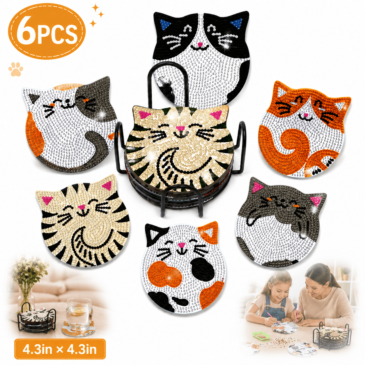 2 pack) DIAMOND DOTZ® Butterfly Coasters Diamond Painting Kit