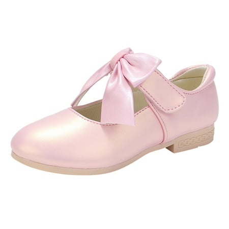 

Children Shoes White Leather Shoes Bowknot Girls Princess Shoes Single Shoes Performance Shoes Glitter Shoes for Little Girls Kids Shoes High Top