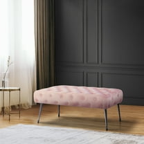 Bria Velvet Tufted Bench Pink