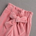 thumbnail image 4 of WIBACKER Baby Girls Fall Velvet Long Sleeve Outfits Toddler Ruffle Sweatshirt Bow Long Pant Clothes, 4 of 10