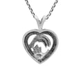 thumbnail image 4 of Unique Zodiac Sign Pisces Heart Frame Sterling Silver Necklace, 4 of 6