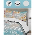 thumbnail image 4 of Quilts Twin XL Size, Summer Beach Ocean Soft Comforter Bedding Set for Bed, Vintage Flowers Coastal Starfish Lightweight Quilted Bedspread with Pillow Cover(2 Pieces) for All Season, 68x98 Inch, 4 of 6