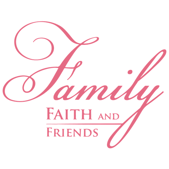 Family faith and friends Vinyl Decal Sticker Quote - Small - Soft Pink