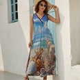 thumbnail image 2 of Beach Seashell Starfish Art Sleeveless Dress Women's Summer Suit Dresses for Women 2025 Luxury Party Dress, 2 of 7