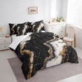 thumbnail image 3 of Feelyou Luxury Abstract Ombre Bedding Comforter Set 7pcs, Black White Stripes King Bedding Sets, Chic Marbling Stripes Reversible Bed Sheets, Breathable Home Decor, 3 of 7