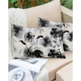 thumbnail image 6 of Watercolor Floral Throw Pillow Cover,Rustic Gray Black Botanical Painting Rectangle Decorative Pillow Case Protector Soft Cushion Cover Lumbar Pillowcase for Couch Sofa Bedroom Car Decor 24x36 Inch, 6 of 8