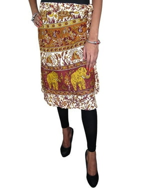 Mogul Ethnic Indian Cotton Skirt Printed Hippie Chic Summer Beach Wrap Skirts