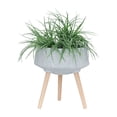 thumbnail image 4 of S/2 11/15" TERRAZZO PLANTER W/ WOOD LEGS, GRAY 06820, 4 of 9