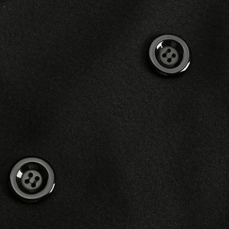 FITORON Men Winter Coats- Elegant Slim Woolen Overcoat Long Sleeve Collared  Button-Down Solid Peacoat Jacket Black 