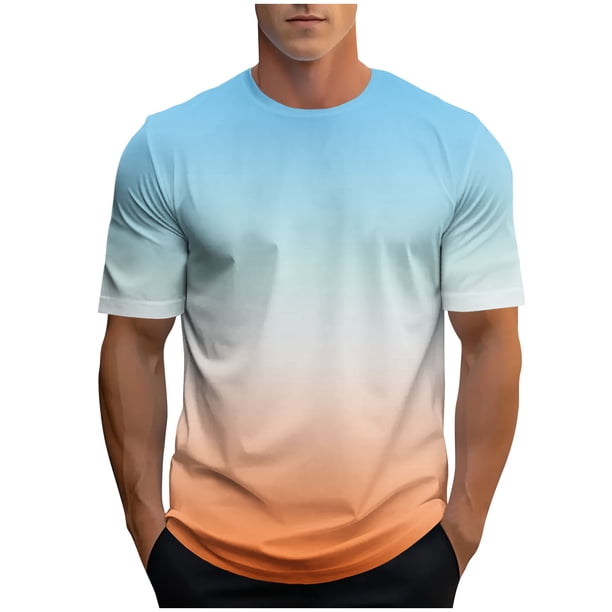 Camisetas de Manga Larga para Hombres Nueva Moda Casual Impresión Deportiva Camiseta, Top de Cuello Redondo de Poliéster de Algodón para el Uso Diario