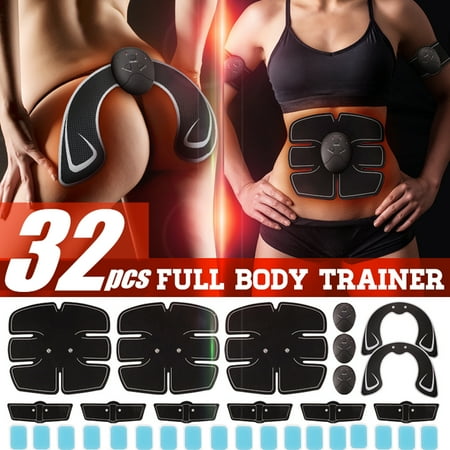 Series 1 Mile Training 32Pcs/Set All Series Body Muscle Training Professional EMS Wireless Body Gym Workout Toner For Arm / Leg / ABS / Back / Hip (With Replacement Gel) ()