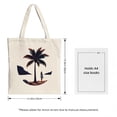 thumbnail image 3 of Serene Beach Scene Tote Bag - Canvas Multifunctional Reusable Shopping Bag with Palm Tree Design Perfect for Travel & Parties, 3 of 4