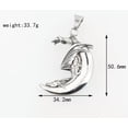 thumbnail image 2 of HOOUN Mens Stainless Steel Moon and Dragon Pendant Necklace Silver For Men Chain, 2 of 6