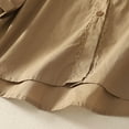 thumbnail image 5 of Loose Linen Shirts Button Up Collared Summer Fall Clothes 3/4 Length Sleeve Tops Casual Womens Blouses (2XL, Coffee), 5 of 7