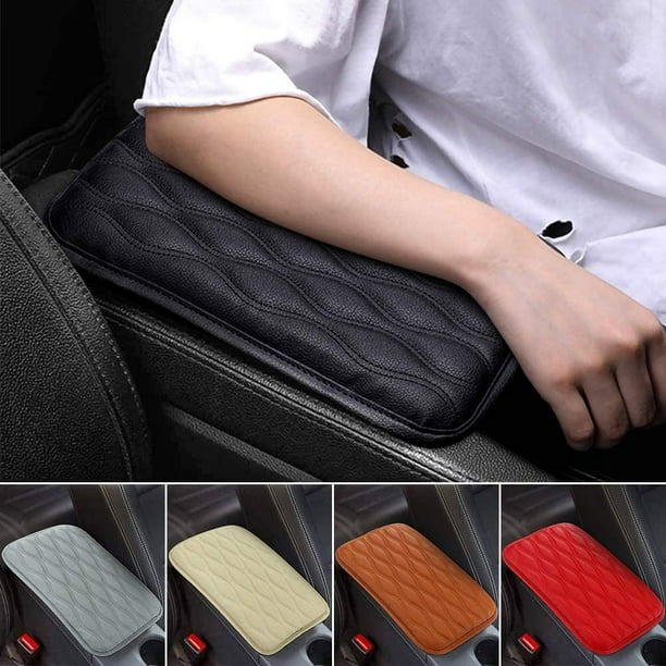 Black Auto Center Console Cover Pad Universal Fit for SUV Truck Car Waterproof Car Armrest Seat Box Cover Leather Auto Armrest Cover