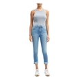 thumbnail image 1 of Jen 7 Womens Blue Zippered Pocketed Button Closure Raw Hem Skinny Jeans 0, 1 of 3