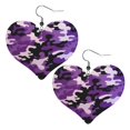 thumbnail image 6 of Heart Earrings Purple Camouflage Dangling Heart Drop Earrings For Women Love Dangle Earrings Gift, 6 of 6