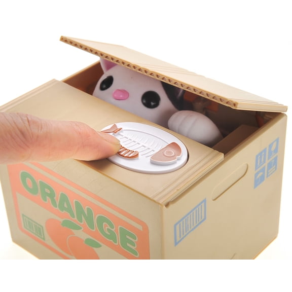 CoinCollector Orange Kitty Cat Paw Got Your Coin Piggy Bank